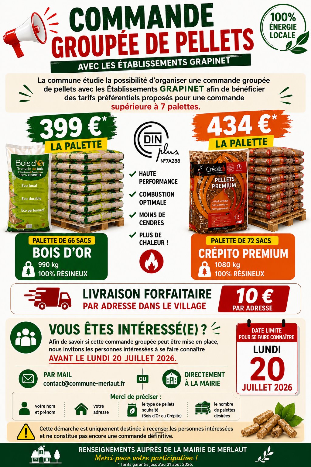 🔥 COMMANDE GROUPÉE DE PELLETS 🔥