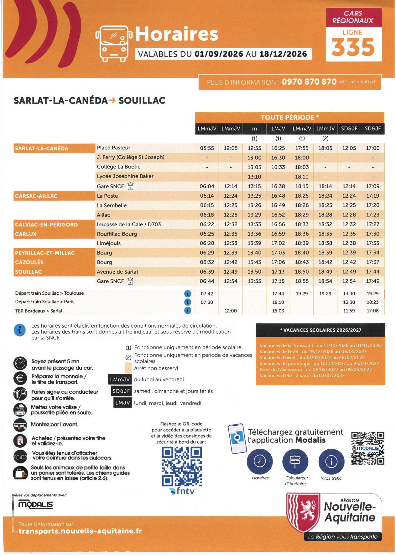 horaires de bus sarlat souillac