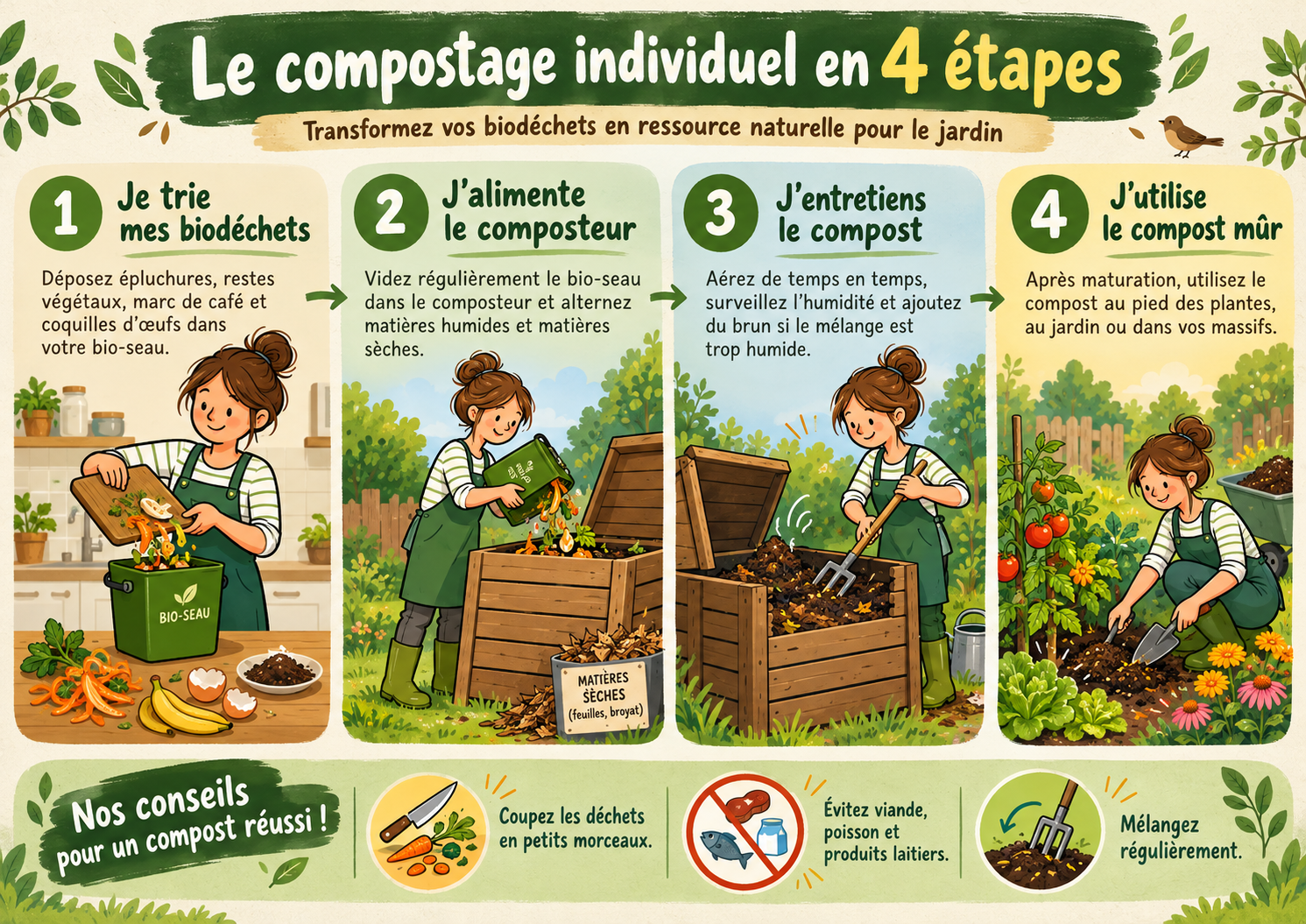 enfographie du compost illustrée