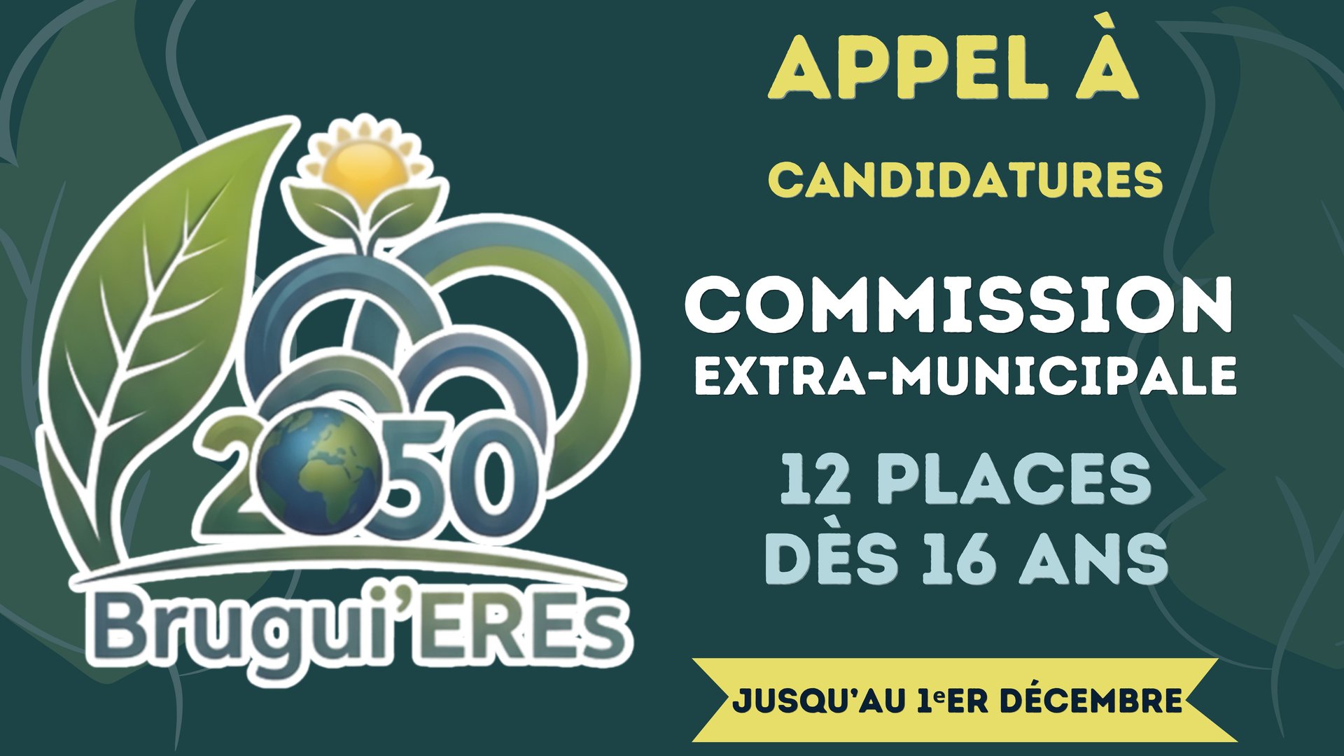 Visuel de l'appel à candidature Bruguières 2050