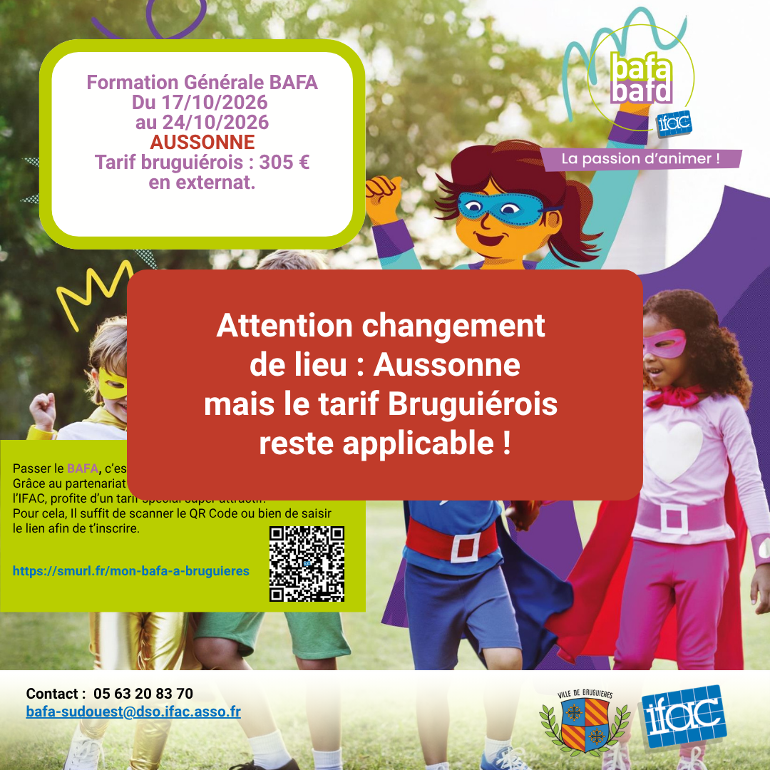 Affiche de la formation BAFA à Bruguières