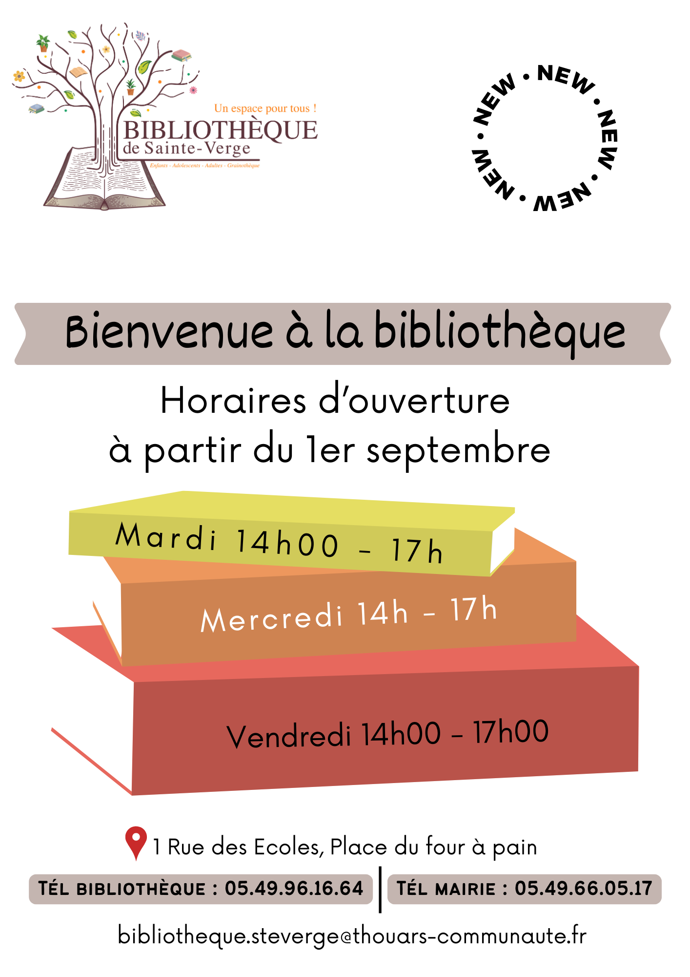 horaires à partir du 1er septembre 2026