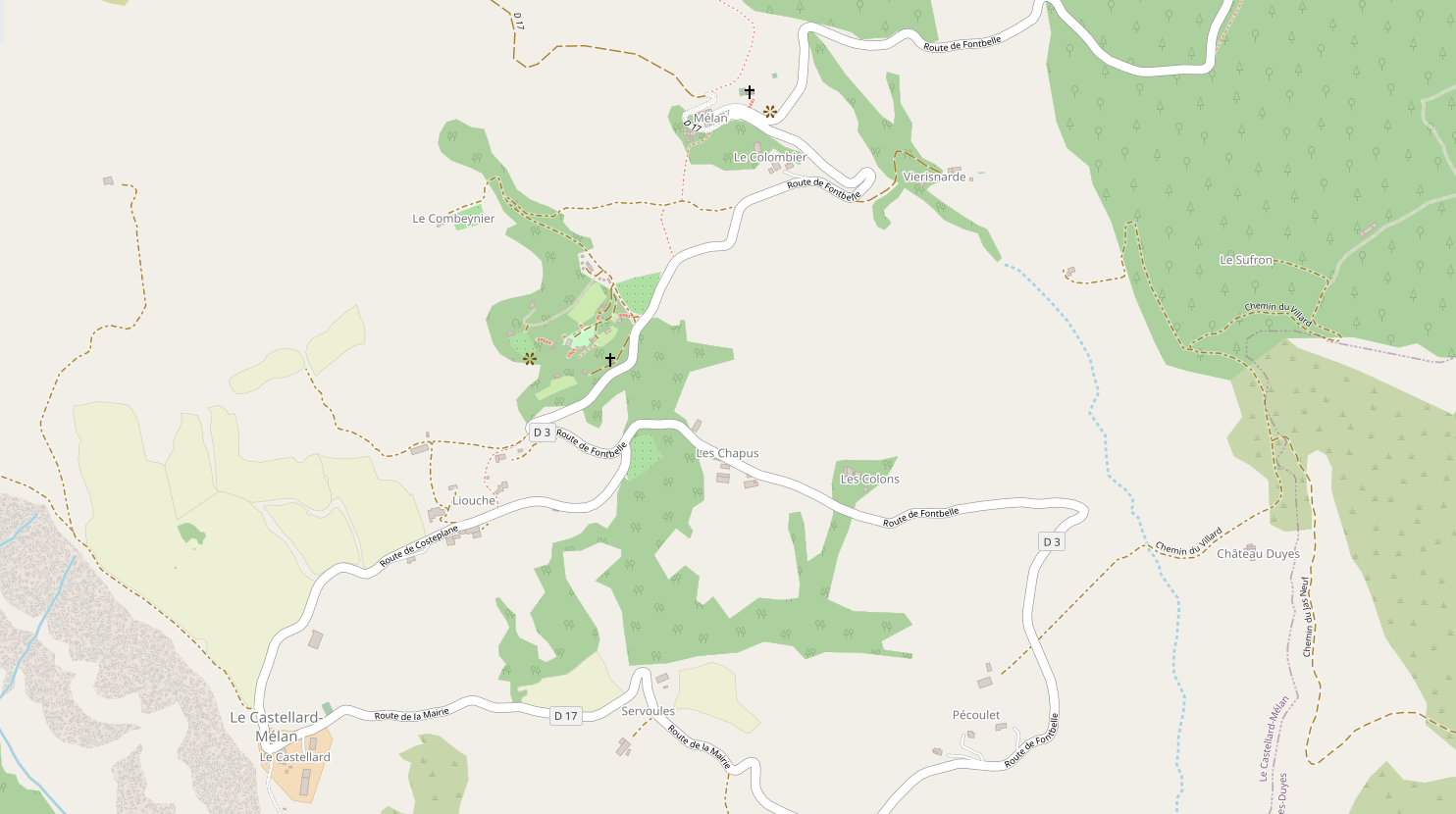 Plan nord de la commune