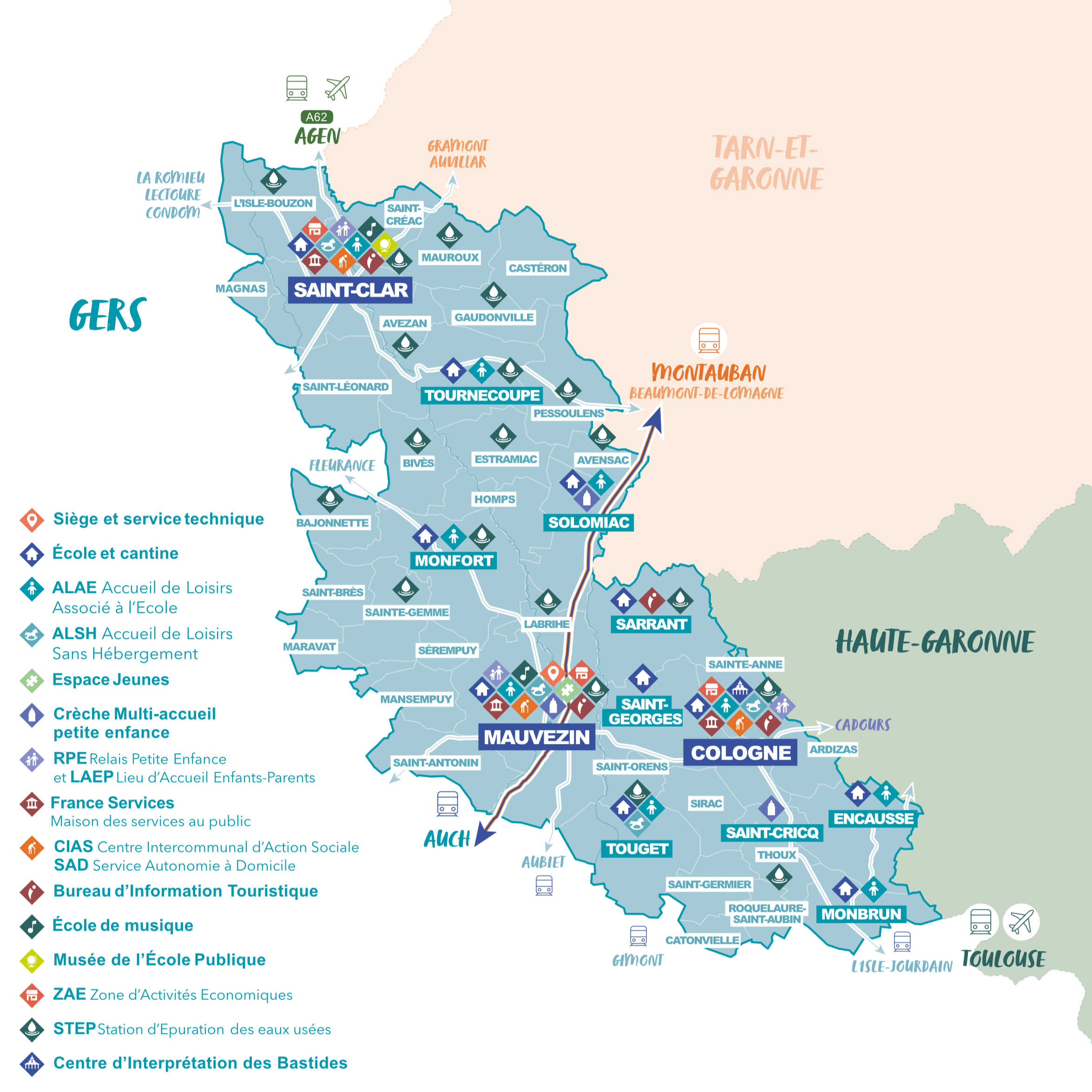 Les services et équipements gérés par la CBL