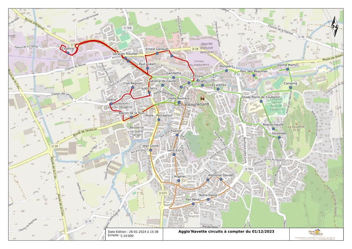 Plan des arrêts Agglo'navette