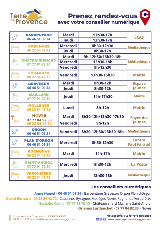 horaires des permanences