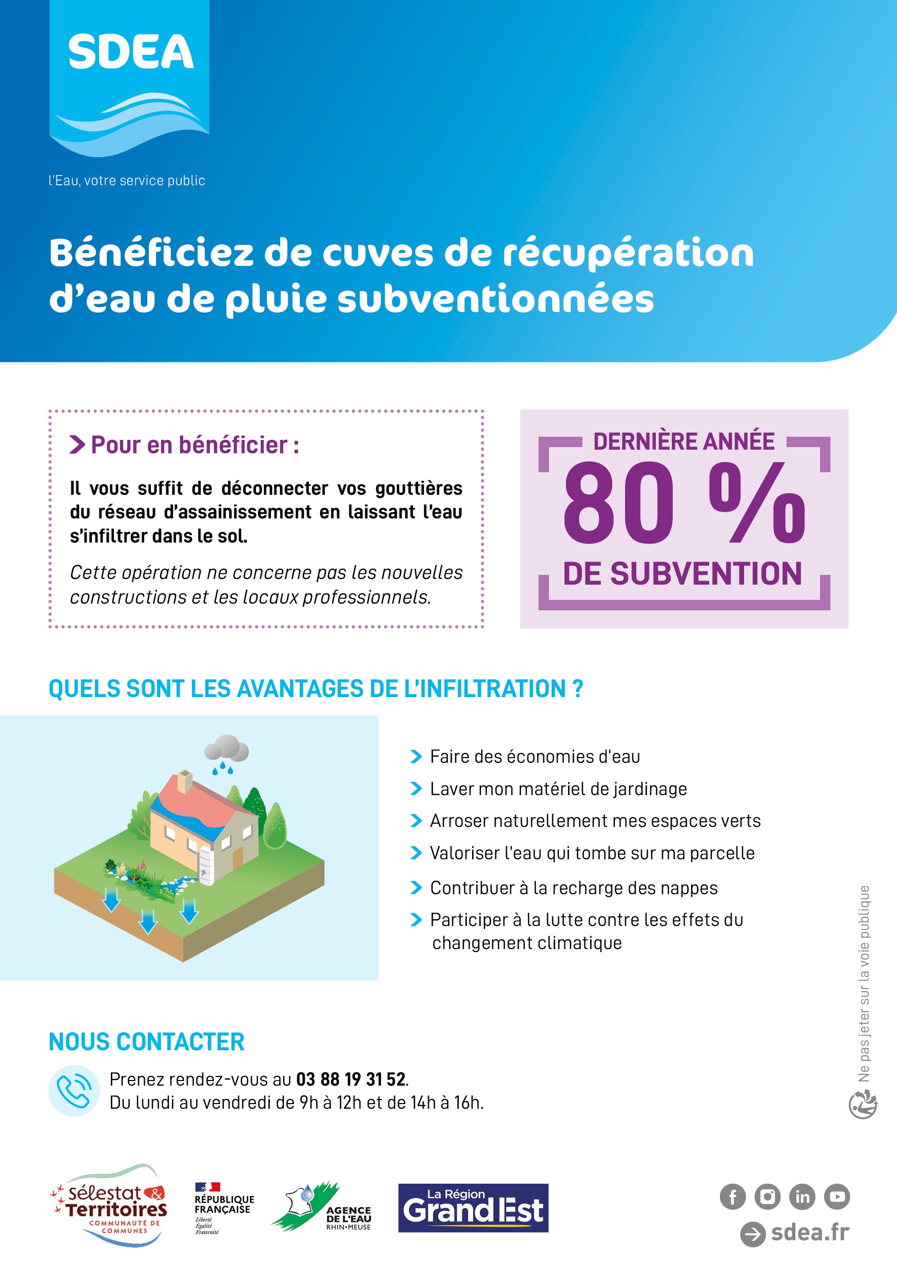 Flyer A5 SDEA Alsace-Moselle – opération cuves eaux pluviales