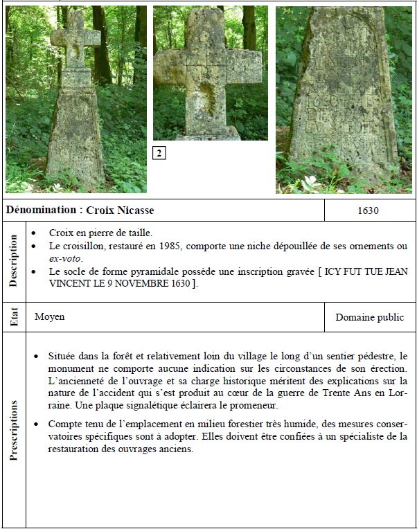Croix Nicasse à Thonne-les-Prés