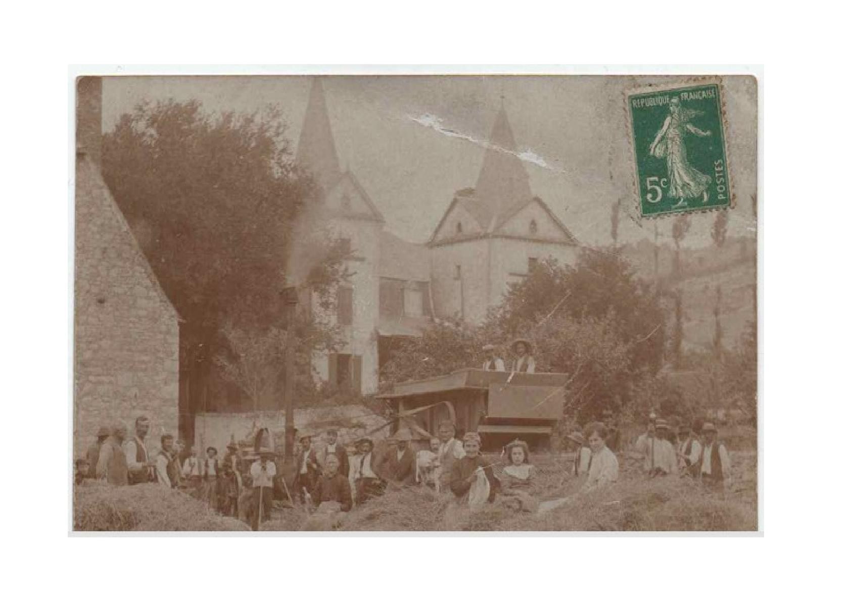 scène de battage au château du Pont